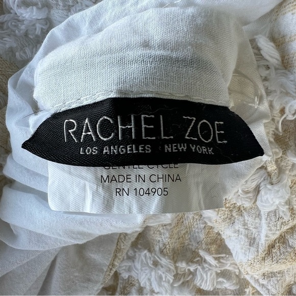 Rachel Zoe Venya Clip Jacquard Duvet Cover Diamond Yellow White Queen Boho GUC - Picture 8 of 9